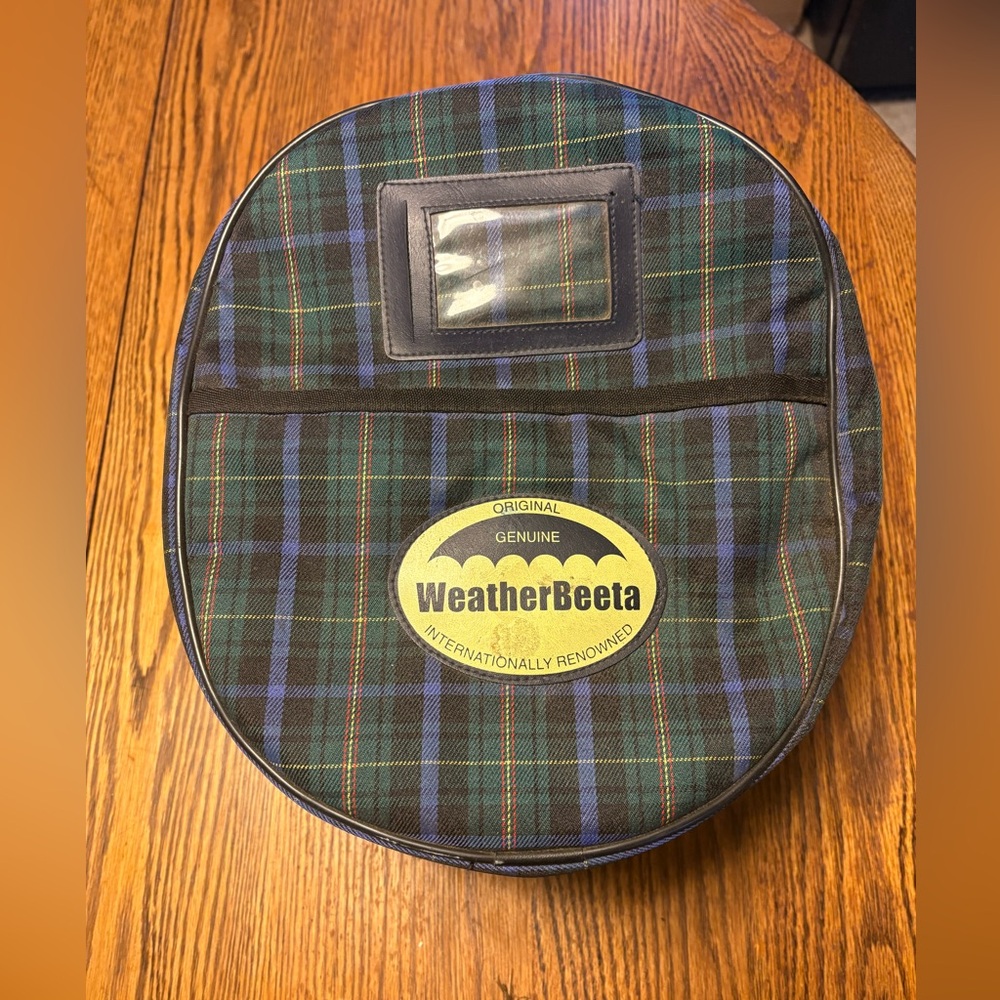 English Tack Weatherbeeta Green Plaid Helmet Zipper Carrying Bag, Equestrian